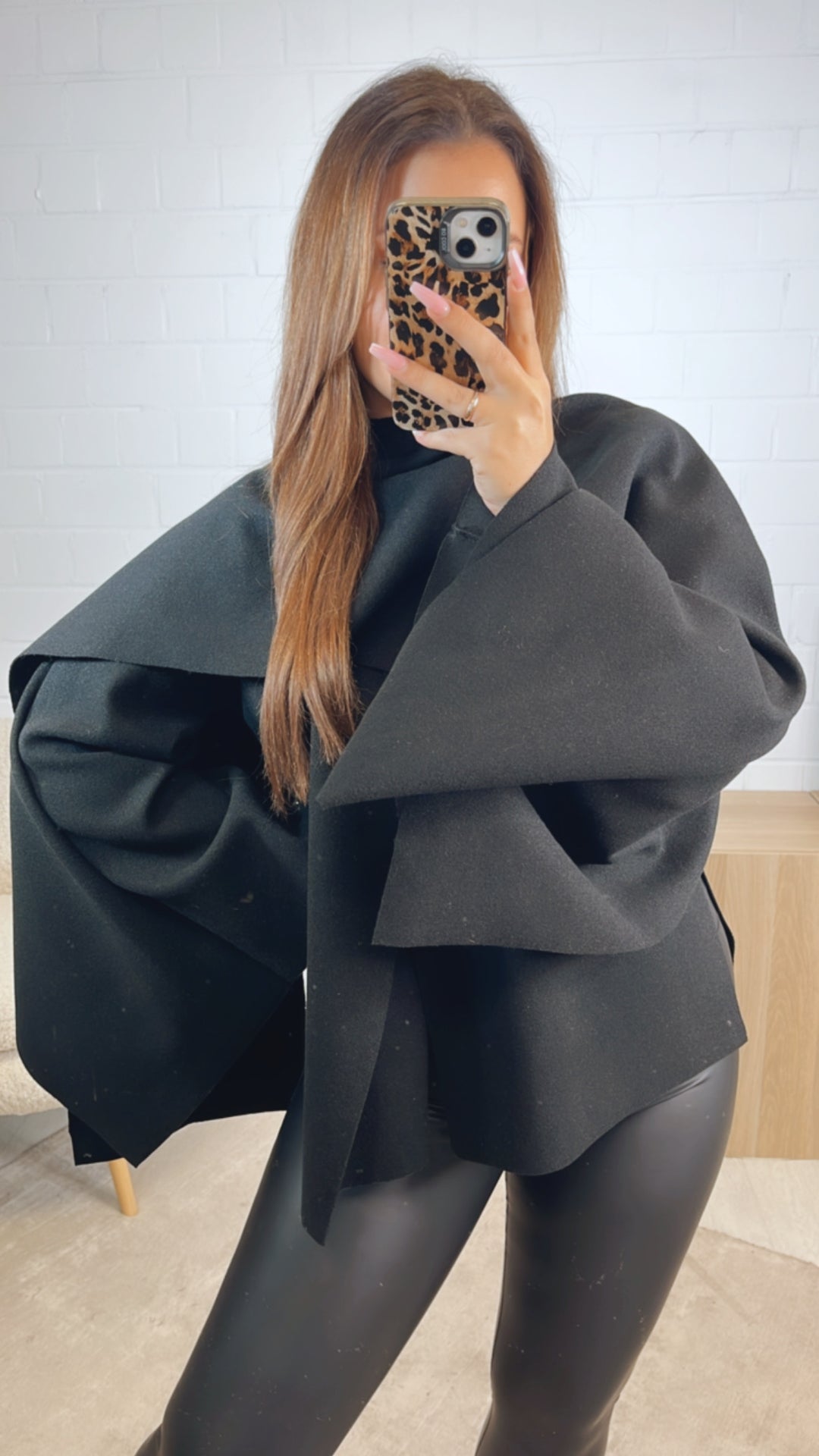ausgefallene, stylische Übergangs Jacke / schwarz Art. 12747