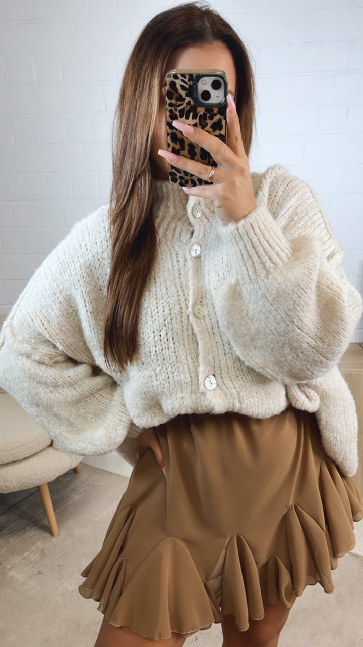 Chiffon Rock mit Volant / cappuccino Art. 12735