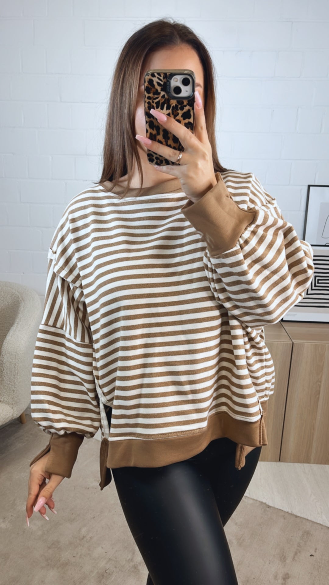 STREIFEN used - Look Sweater / camel - creme Art. 12719
