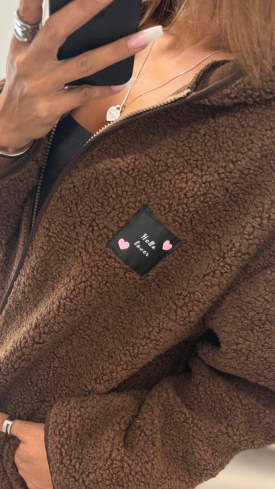 TEDDY längere Jacke " Hello Lover " / braun Art. 12658