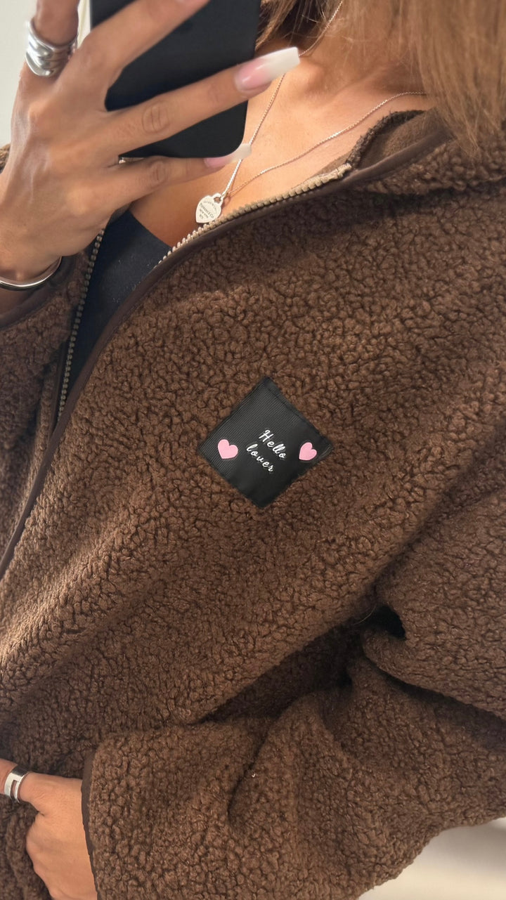 TEDDY längere Jacke " Hello Lover " / braun Art. 12658