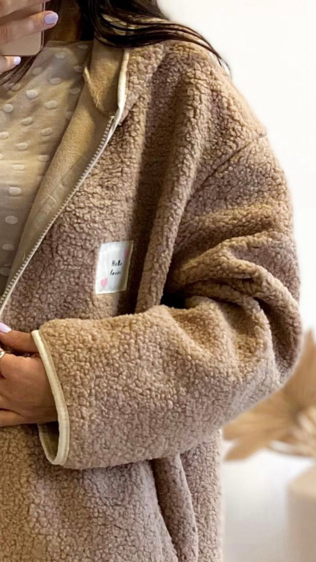 TEDDY längere Jacke " Hello Lover " / beige Art. 12659