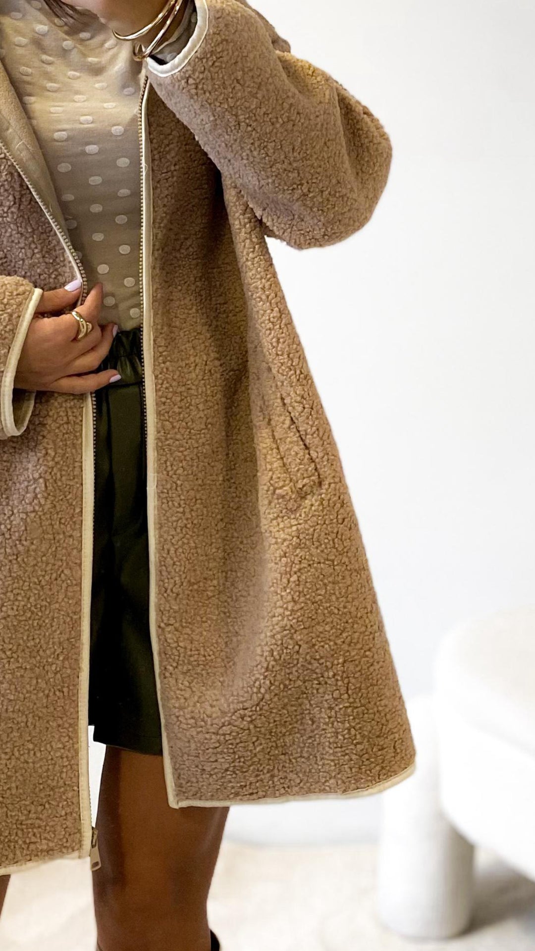 TEDDY längere Jacke " Hello Lover " / beige Art. 12659