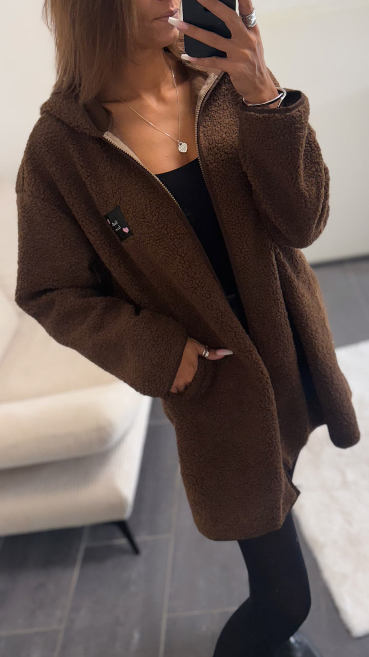 TEDDY längere Jacke " Hello Lover " / braun Art. 12658