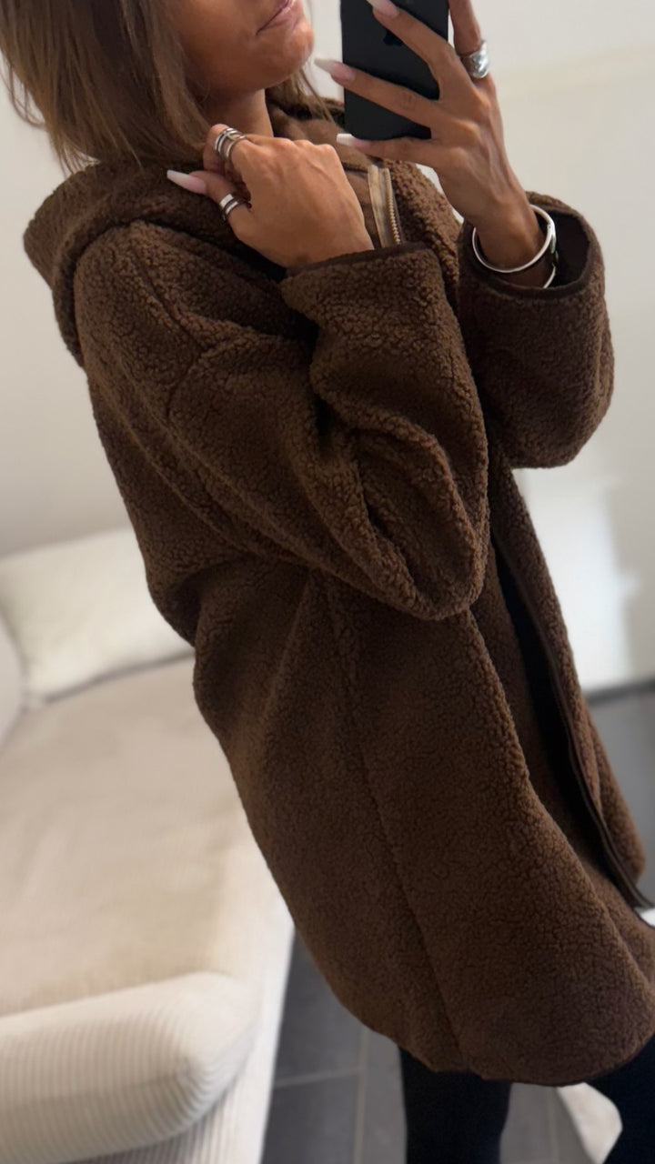 TEDDY längere Jacke " Hello Lover " / braun Art. 12658