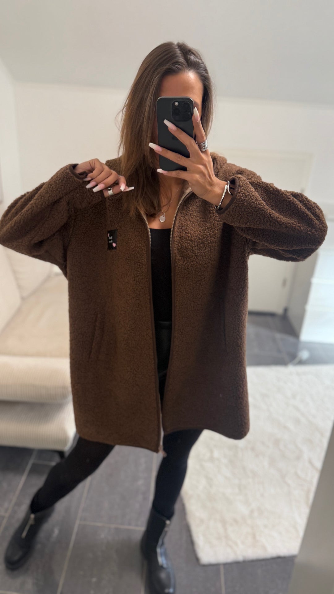 TEDDY längere Jacke " Hello Lover " / braun Art. 12658