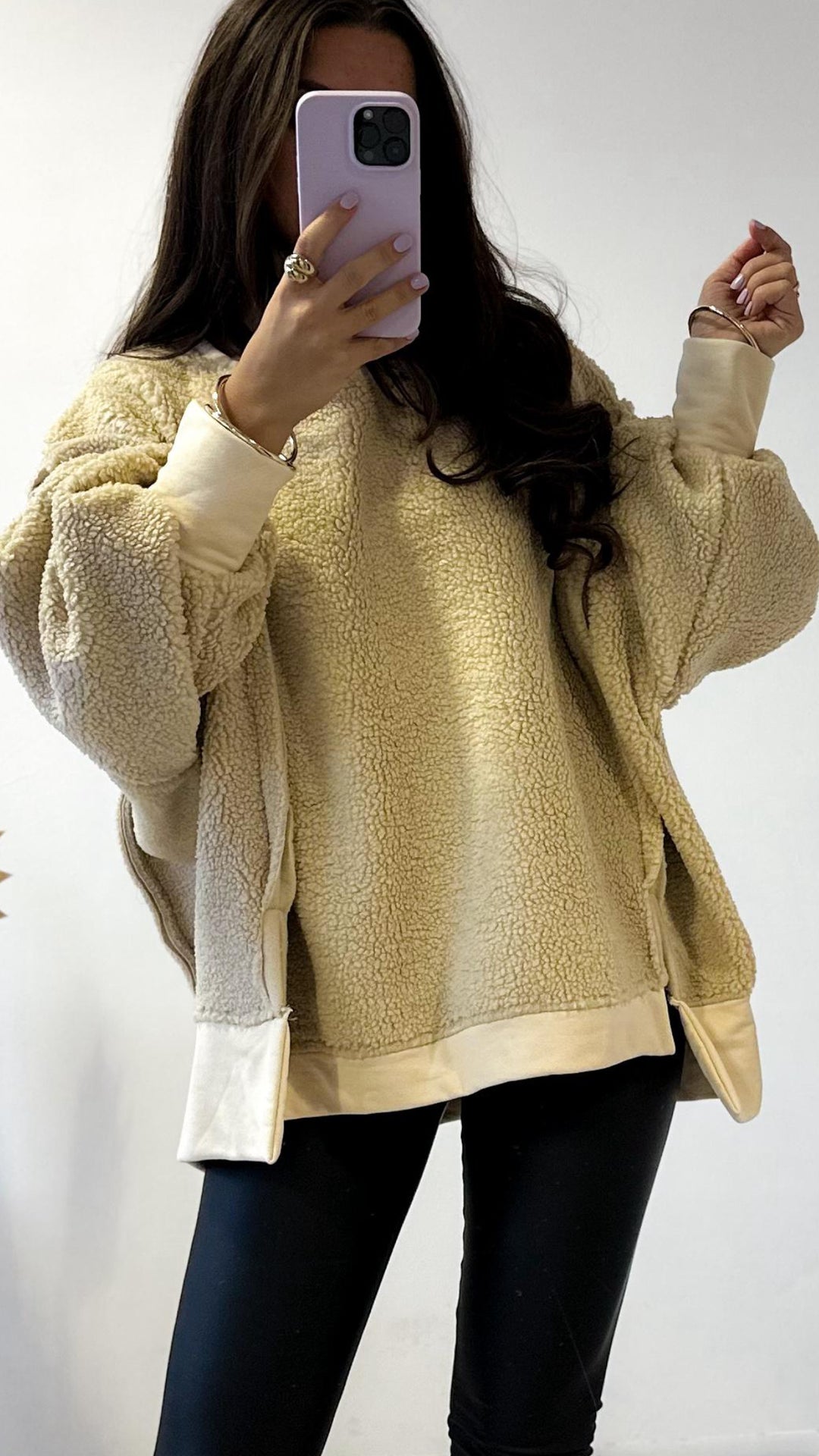 Sweater im TEDDY Look / creme Art. 12648