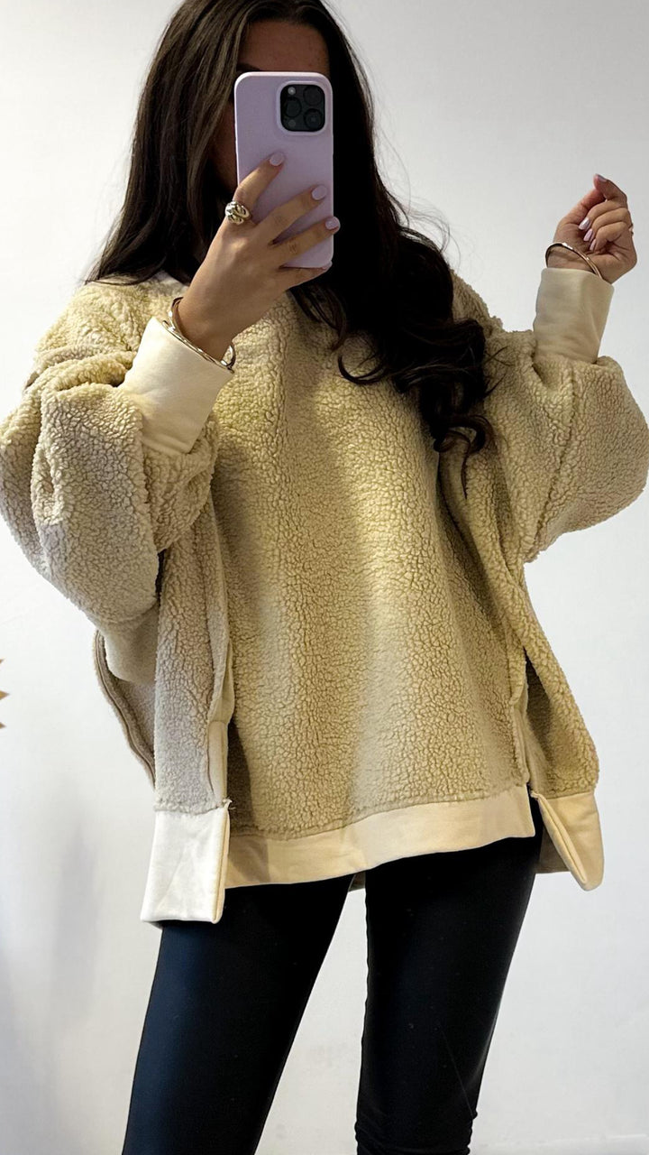 Sweater im TEDDY Look / creme Art. 12648