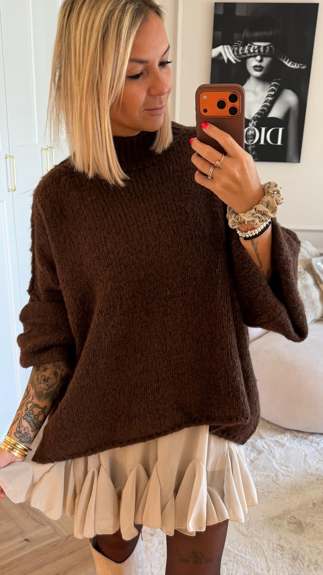 Ultra Oversize Kuschel - Pullover / schoko braun Art. 12751