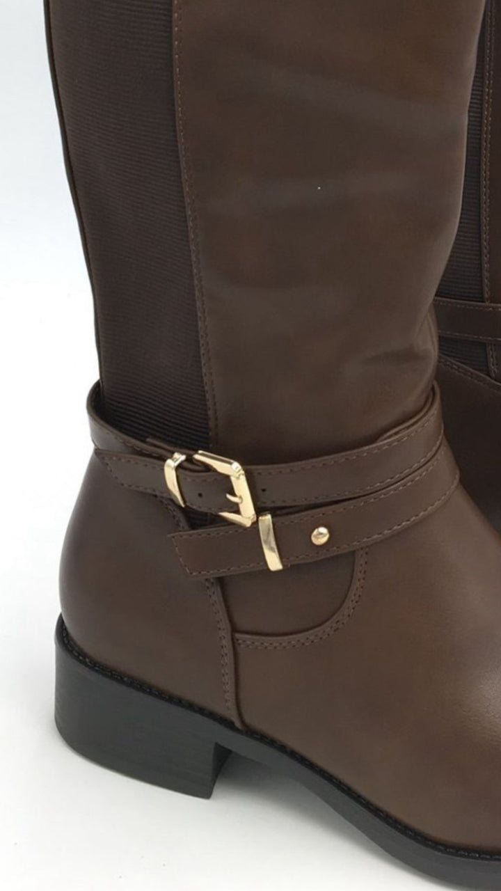 Stiefel lang " D-83 " / nougat-braun Art. 122301