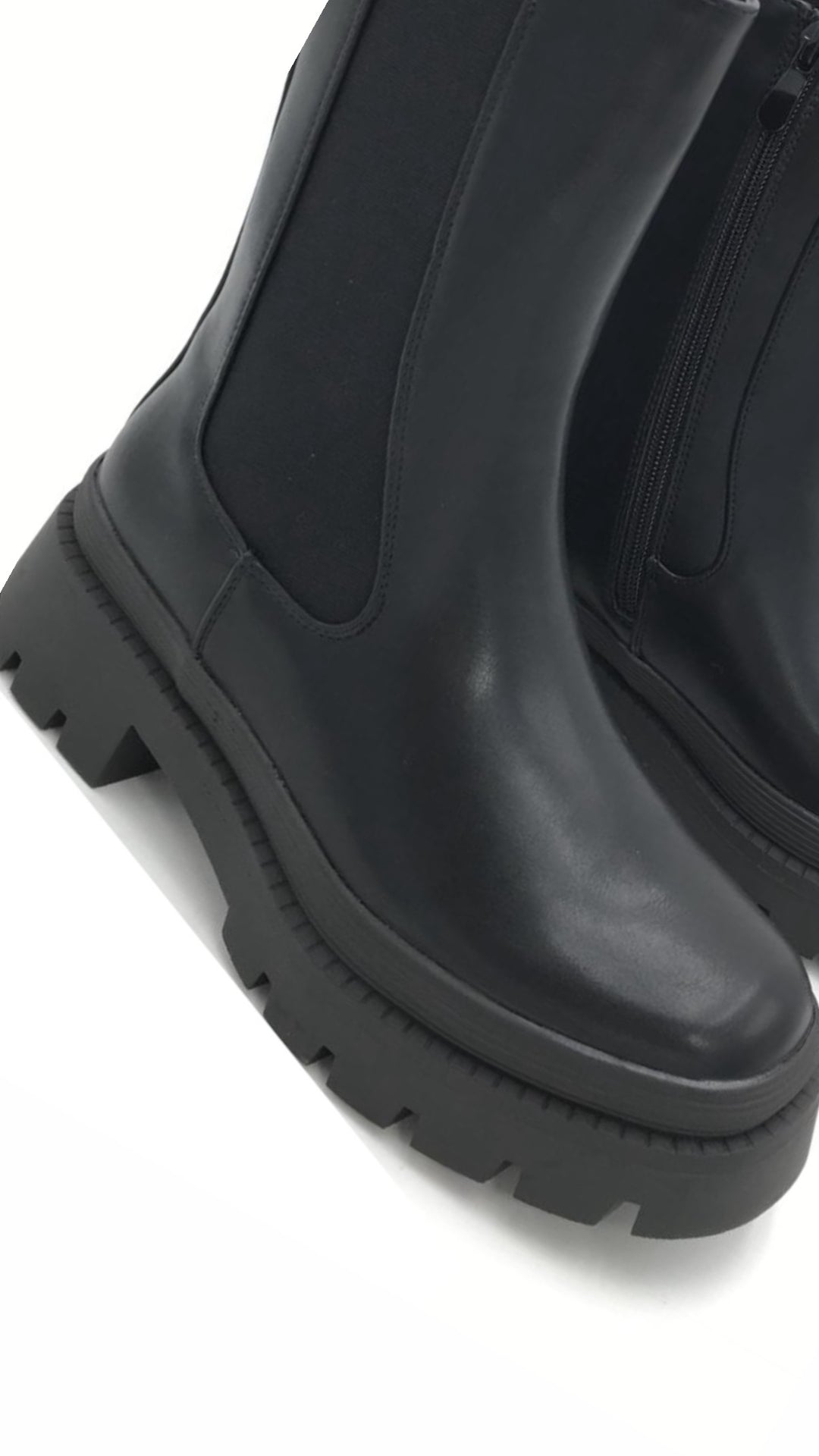 Lederimitat Glattleder Boots " A-796" / schwarz Art. 12299