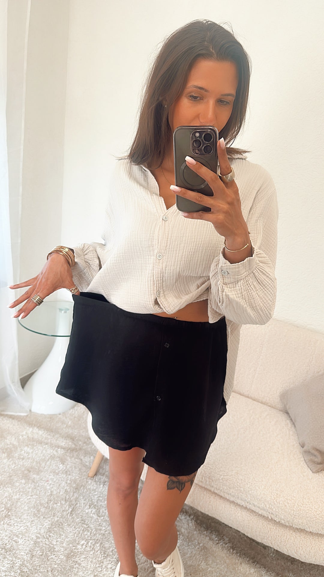 Blusenrock mit Knöpfen / schwarz Art. 4052