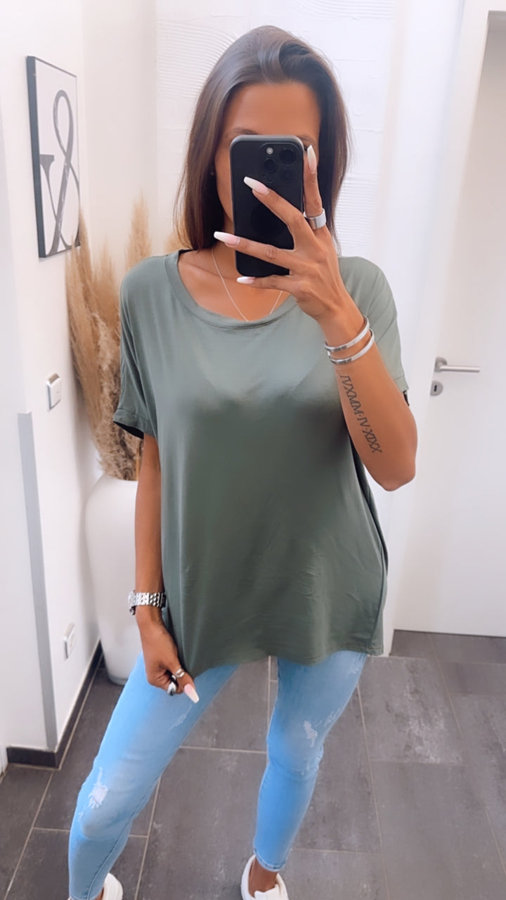 Vokuhila Long Shirt/ khaki Art. 1500