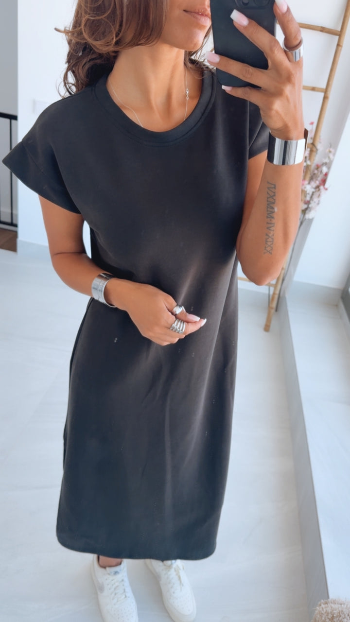 Butterstoff Shirt - Kleid/ schwarz / Art. 14810
