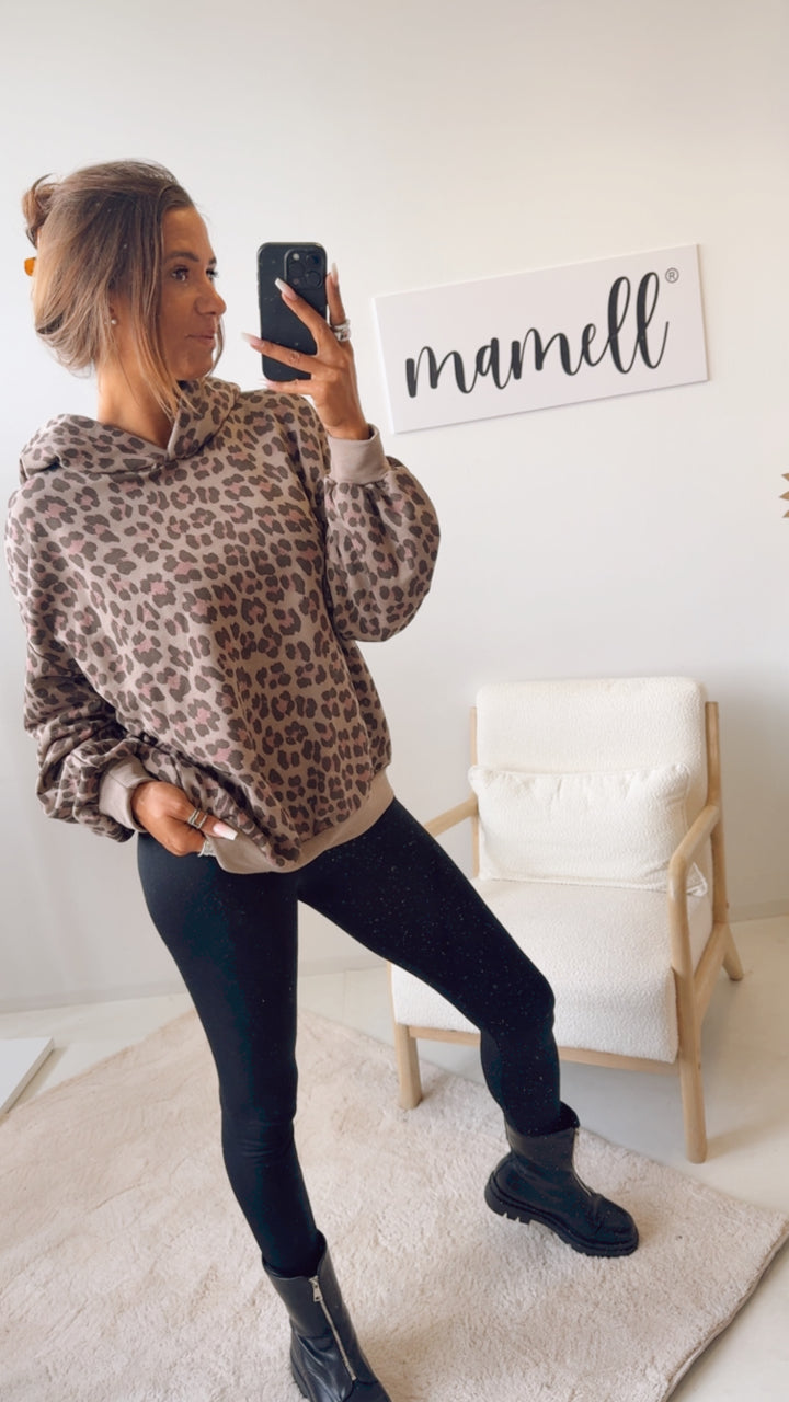 LEO Hoodie mit Kapuze / taupe - rosa - Braun Art. 12471