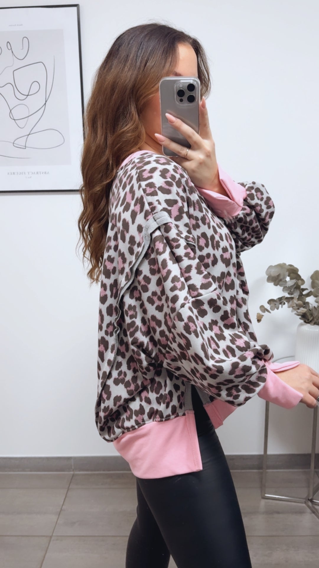 LEO used - Look Sweater / grau blau - soft pink - braun Art. 13147