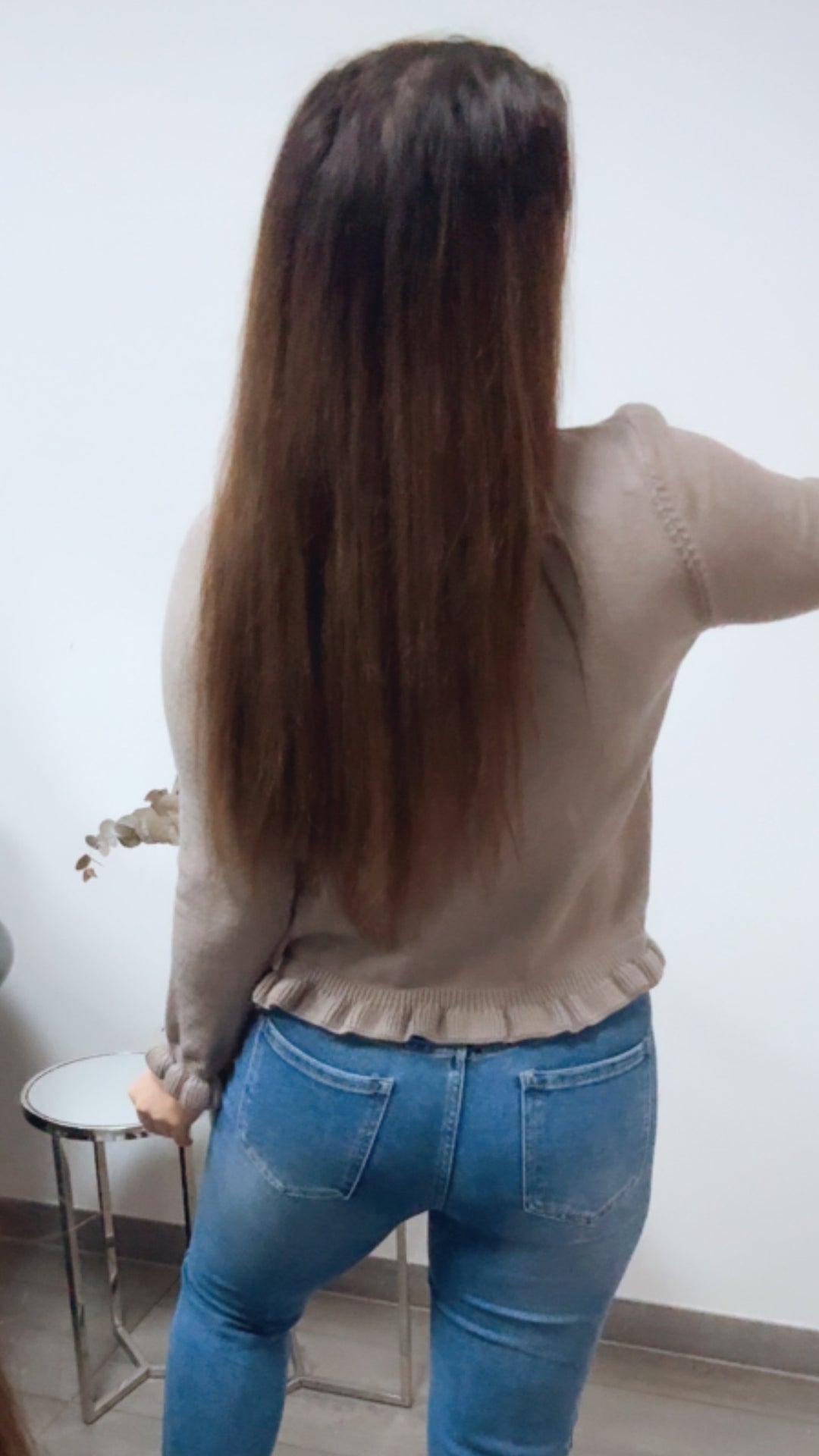 VOLANT leichter Strick Cardigan, goldene Knöpfe / taupe Art. 13812