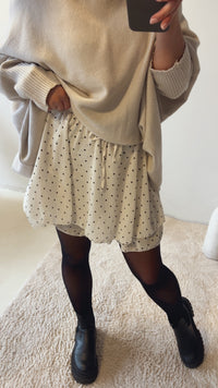 PUNKTE leichter Rock / weiss - schwarz Art. 13209