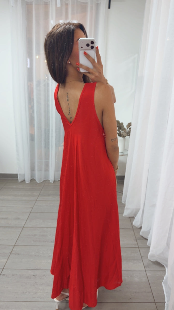 ultra weites Maxi Kleid in A-Linie / rot Art. 15971