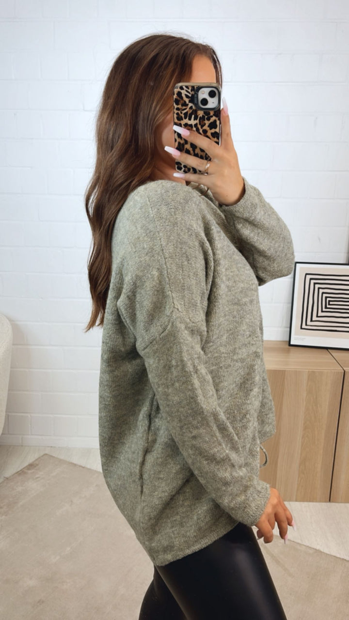 Pullover zum Raffen / soft salbei Art. 12336