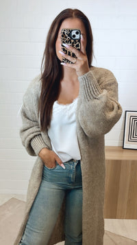 Langer Kuschel Cardigan / beige Art. 12281