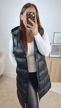 Weste in matt - glänzender Optik / schwarz Art. 12937