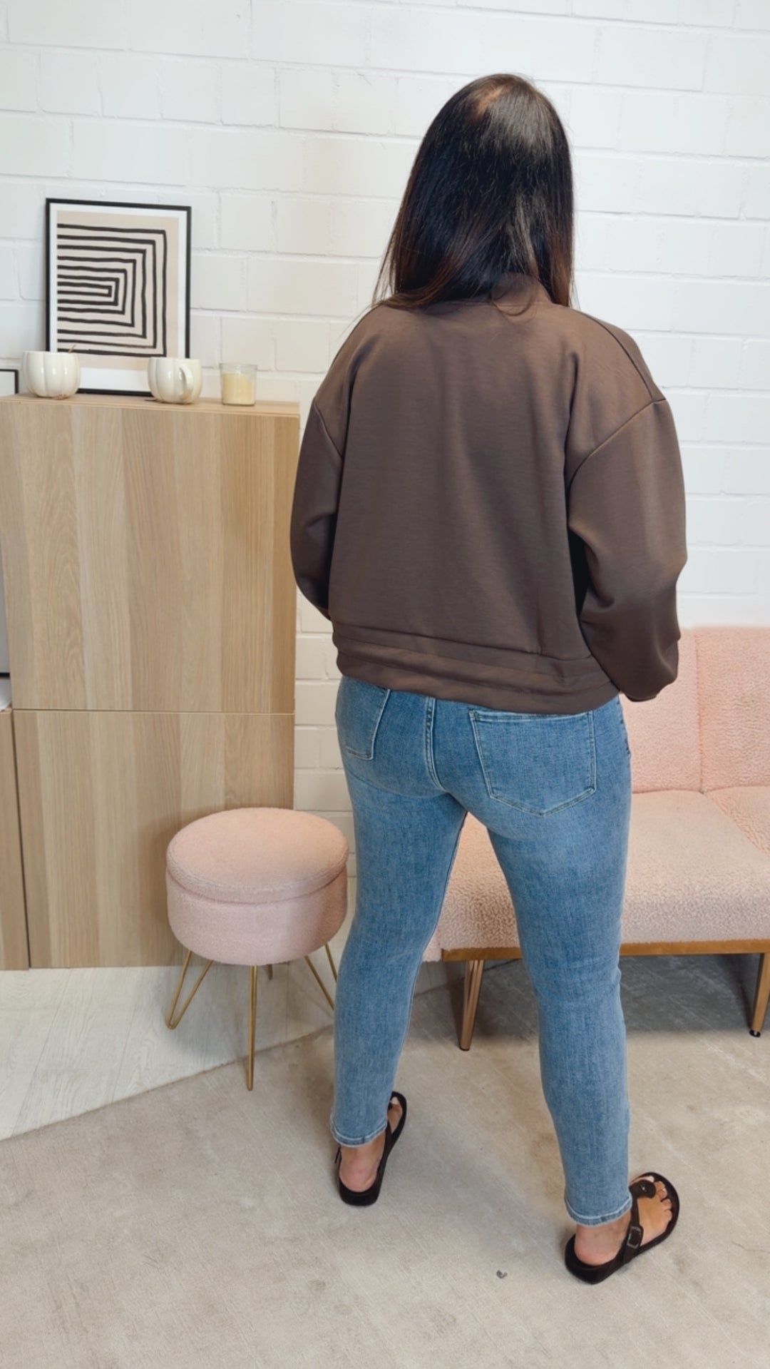 simple high - waist Jeans Hose " T8768-2 " / blau Art. 12639