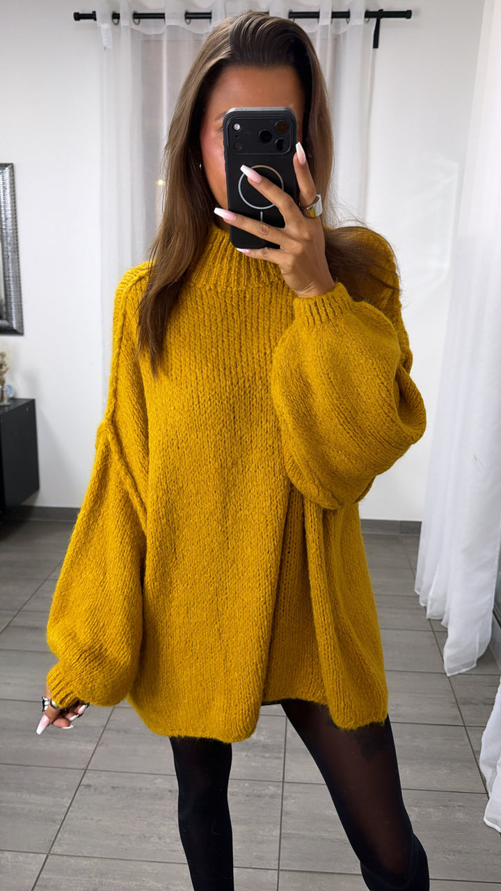 Ultra Oversize Kuschel - Pullover / senf gelb Art. 16321