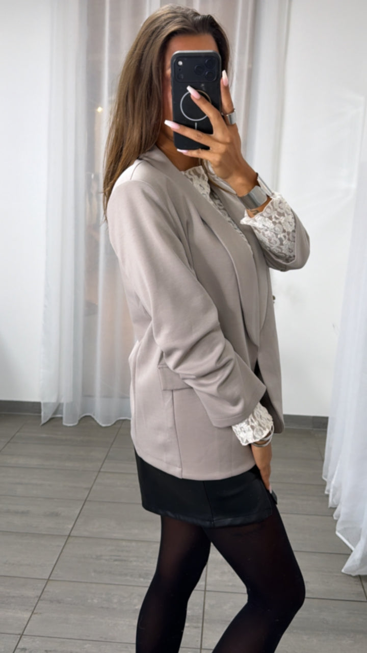 GERAFFTE ÄRMEL Blazer / light taupe Art. 16322