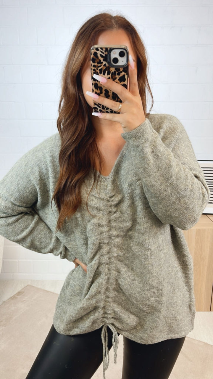 Pullover zum Raffen / soft salbei Art. 12336
