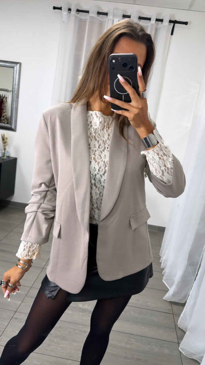 GERAFFTE ÄRMEL Blazer / light taupe Art. 16322