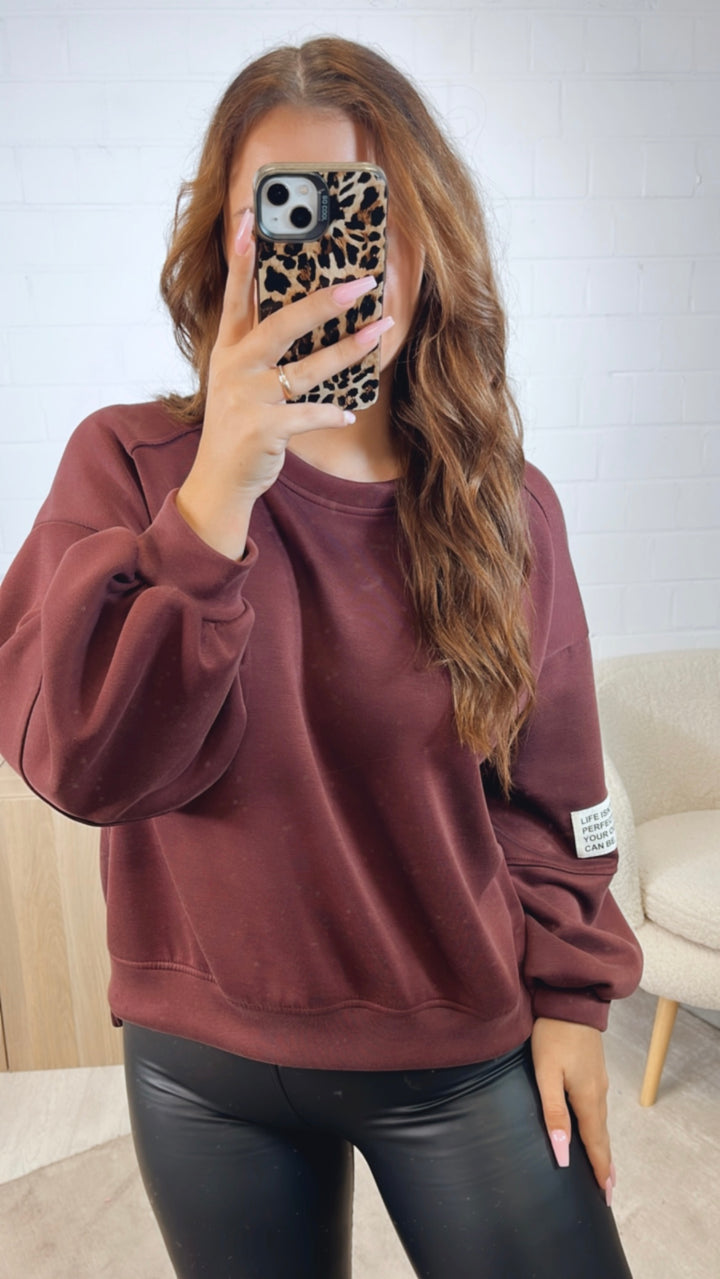 Pullover " but your outfit can be. " / bordeaux rot Art. 12570