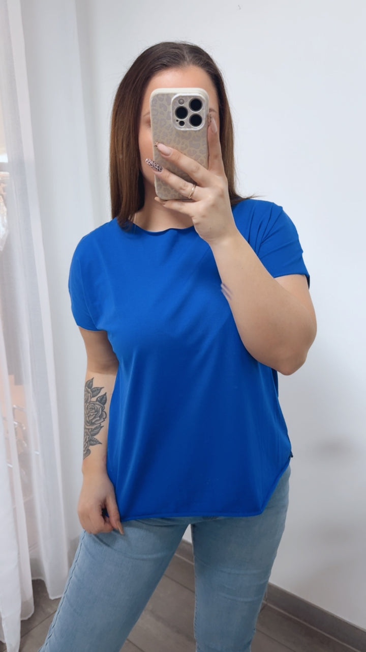 Baumwoll Basic T-Shirt / royal blau Art. 14224