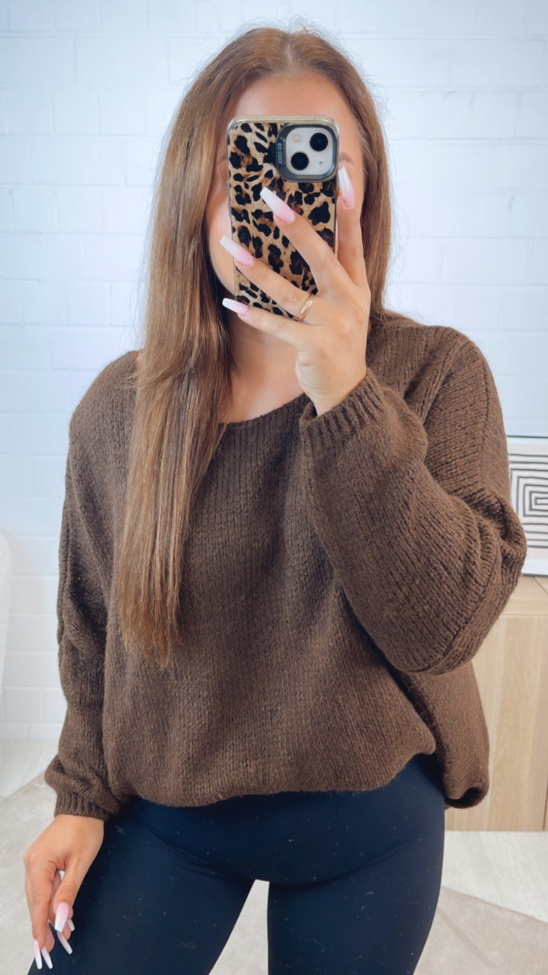 VOKUHILA oversize Strick Pullover/ dunkel braun Art. 12368