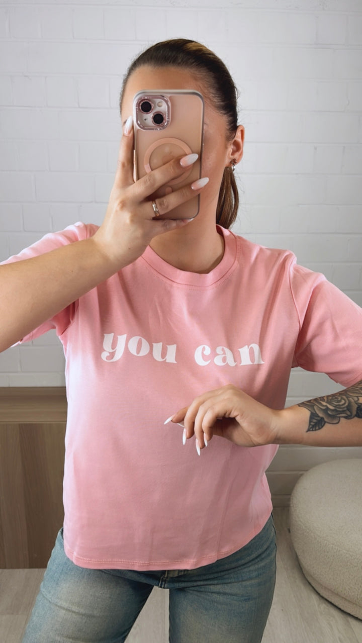 T-shirt " You Can " / soft pink Art. 9893