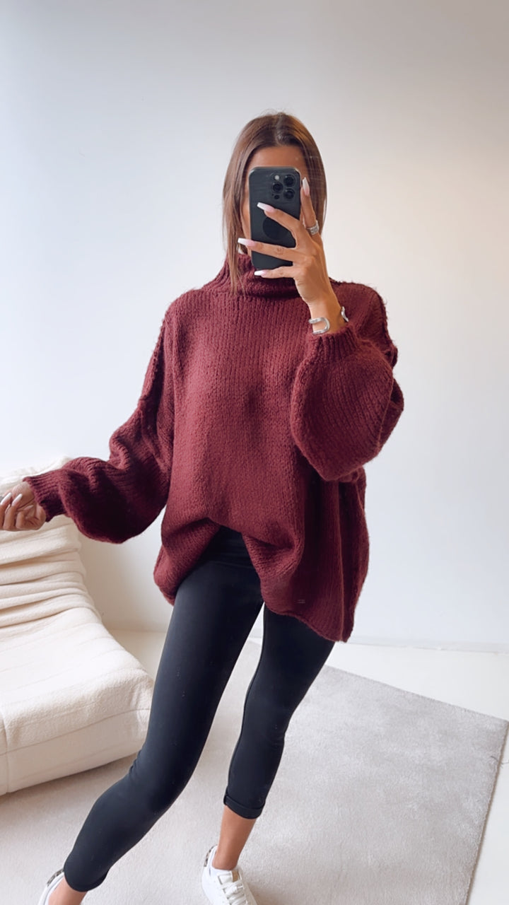 Ultra Oversize Kuschel - Pullover / Aubergine Art. 7732