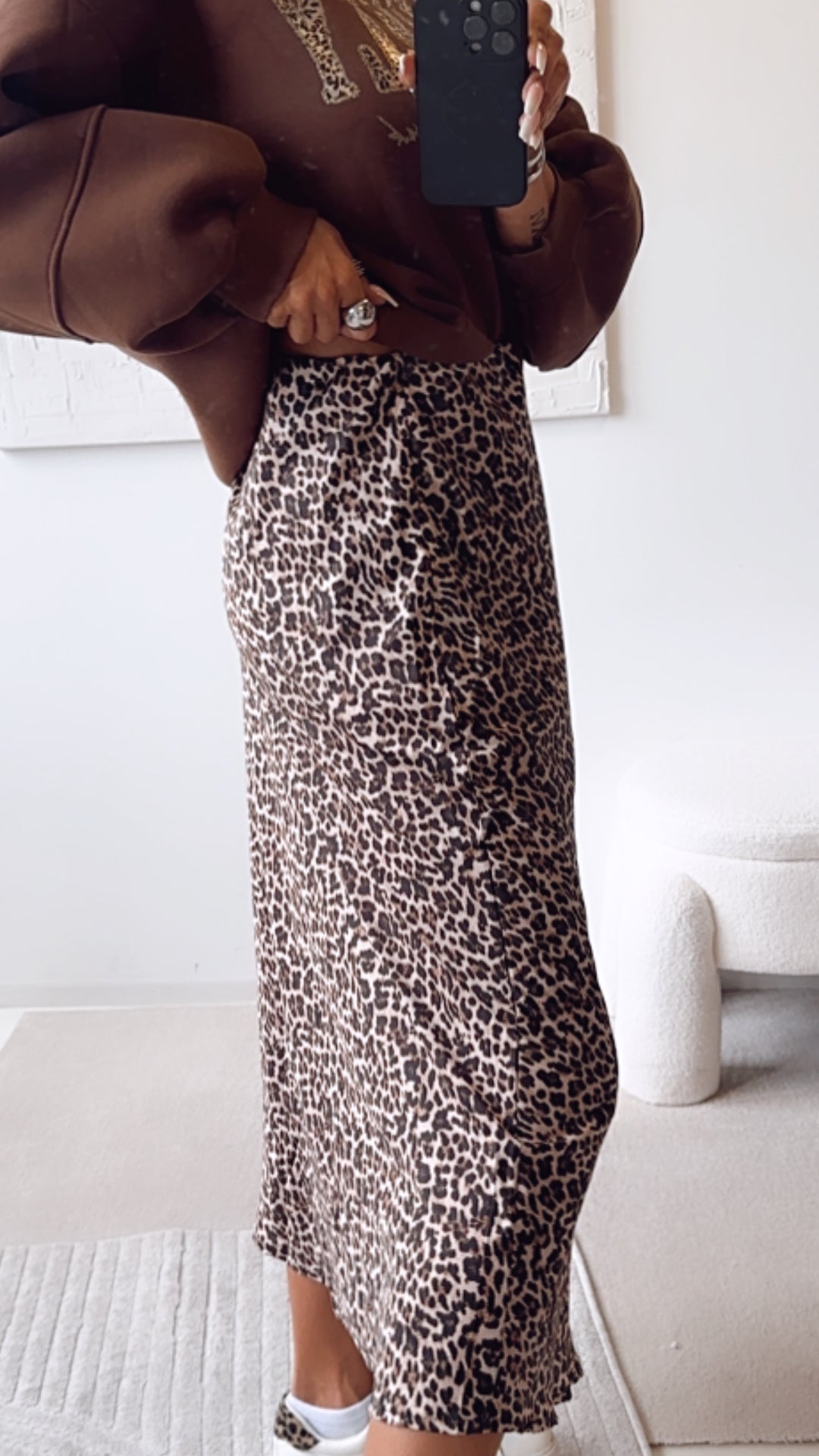 Kleines Leo muster Midi LEO Satin Rock / Art. 7598