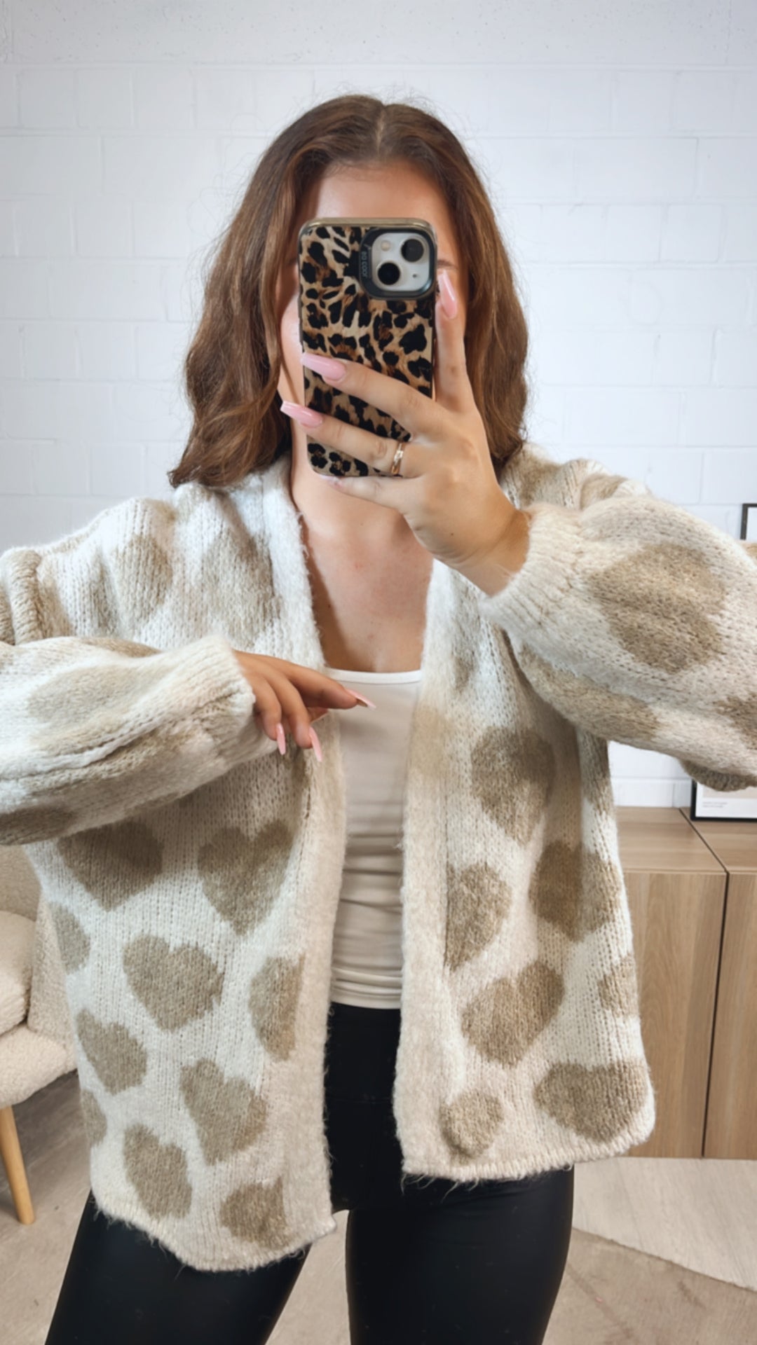 HERZEN offener Cardigan / wollweiss - beige Art. 12565