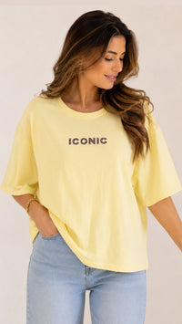 Oversize Shirt " ICONIC LEO " / soft gelb Art. 15799