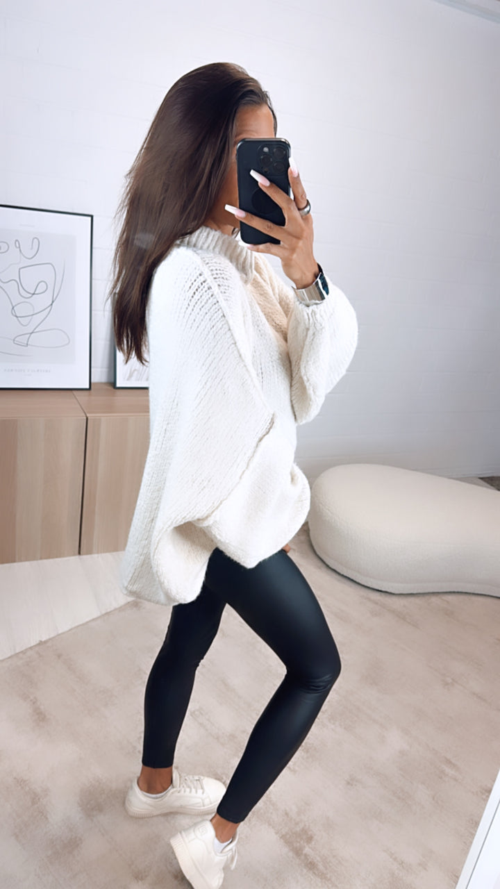 Ultra Oversize Kuschel - Pullover creme / wollweiss Art. 4053