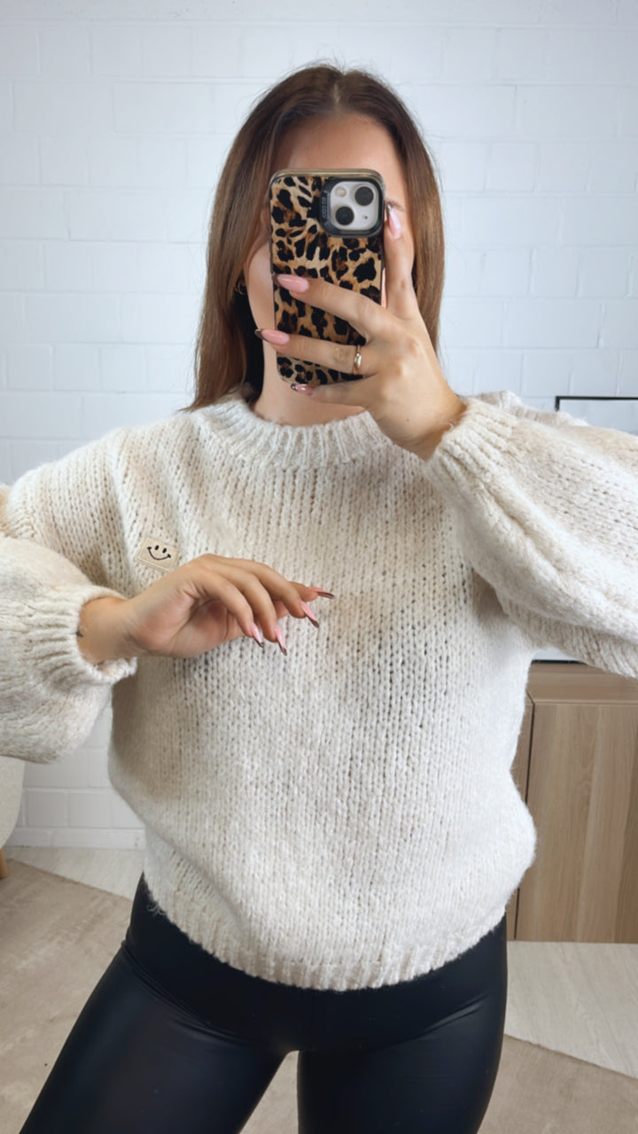 Strick Pullover " Just Be You " / wollweiss Art. 13007