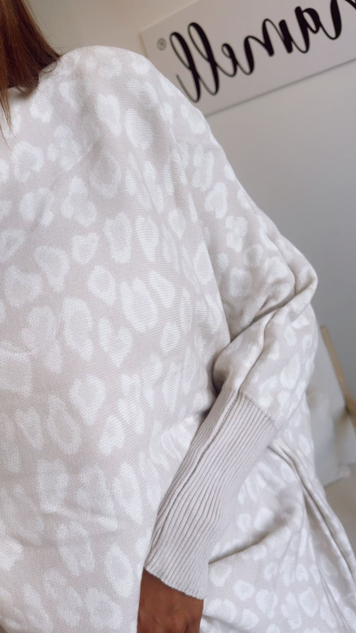 LEO ultra weicher Pullover mit Fledermausärmeln / creme - weiss Art. 11167