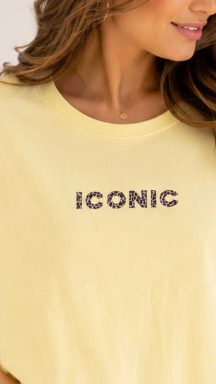 Oversize Shirt " ICONIC LEO " / soft gelb Art. 15799