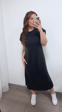 Butterstoff Shirt - Kleid/ schwarz / Art. 14810