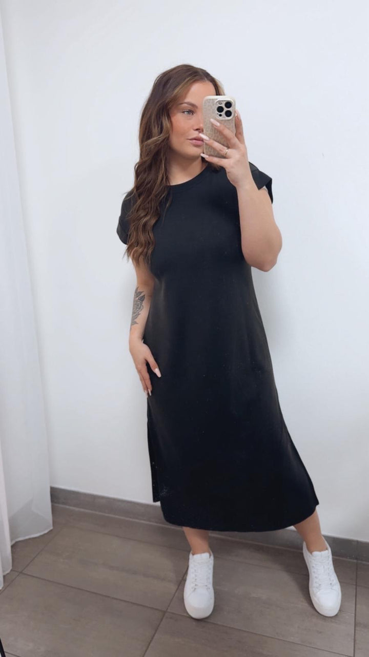 Butterstoff Shirt - Kleid/ schwarz / Art. 14810