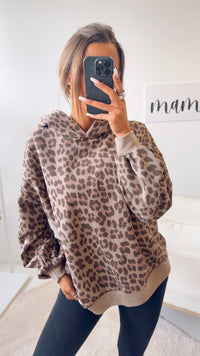 LEO Hoodie mit Kapuze / taupe - rosa - Braun Art. 12471