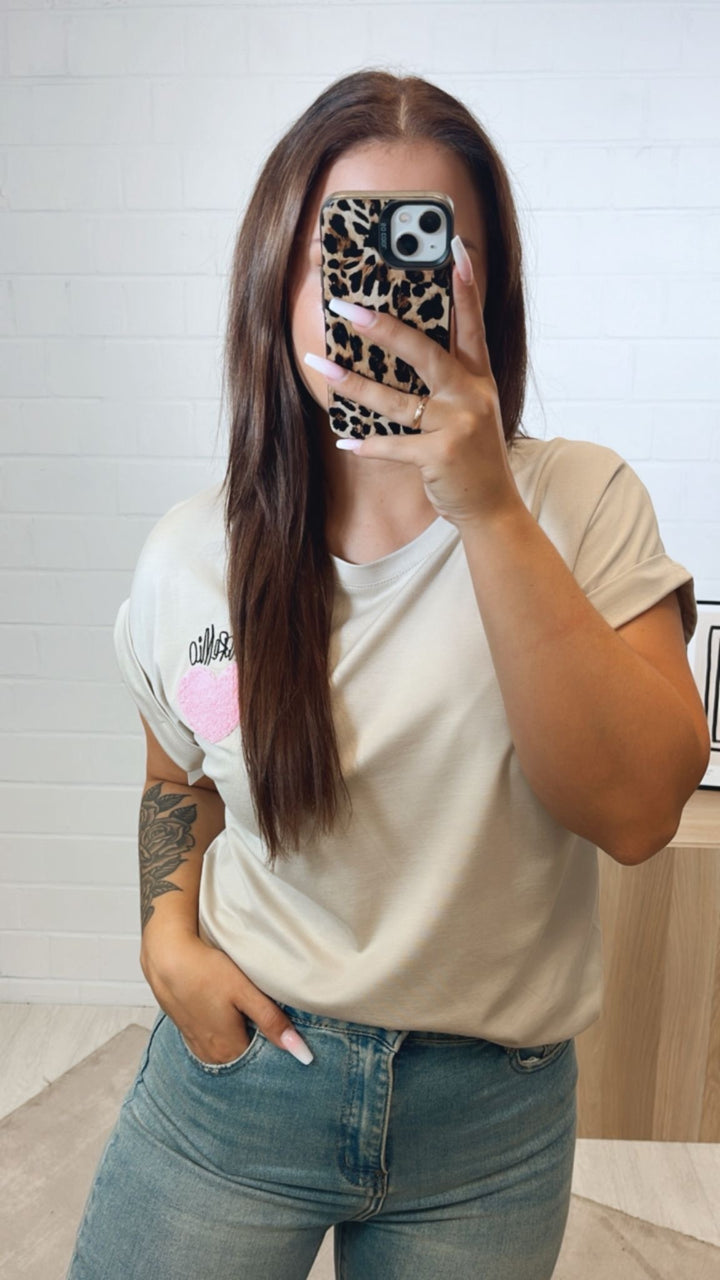 T-Shirt "AmoreMio" / beige Art.12277