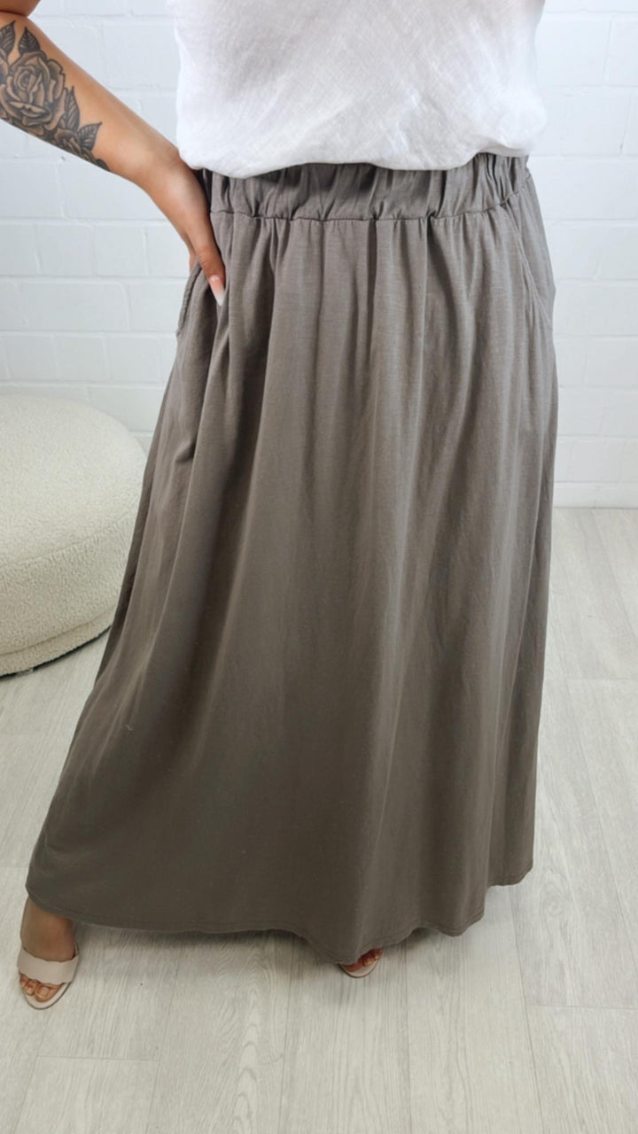 (Maxi-) Stoff Rock / taupe Art. 10189