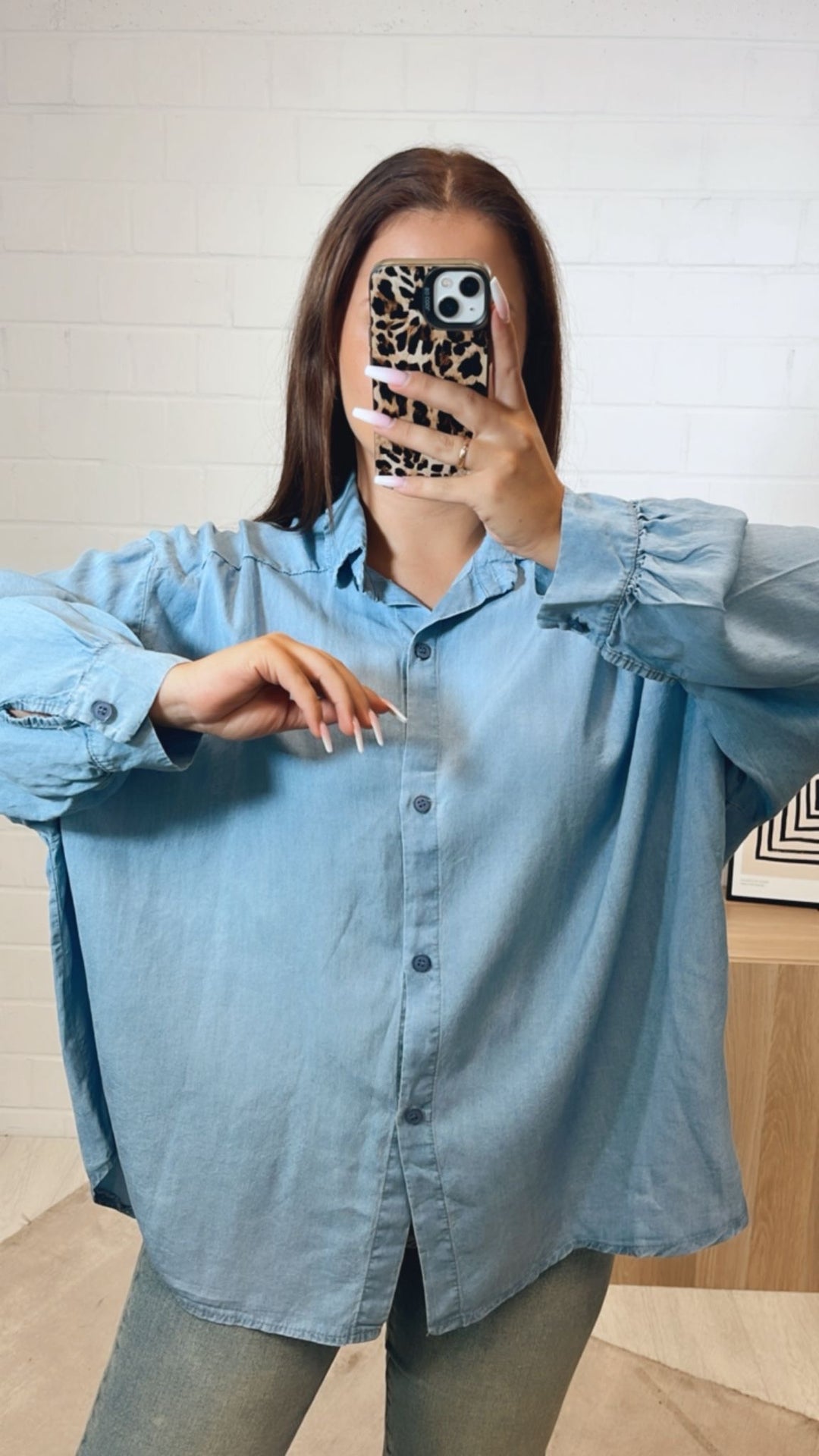 Oversize Bluse in Denim Optik HELL Art.12296