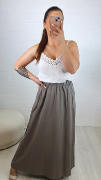 (Maxi-) Stoff Rock / taupe Art. 10189